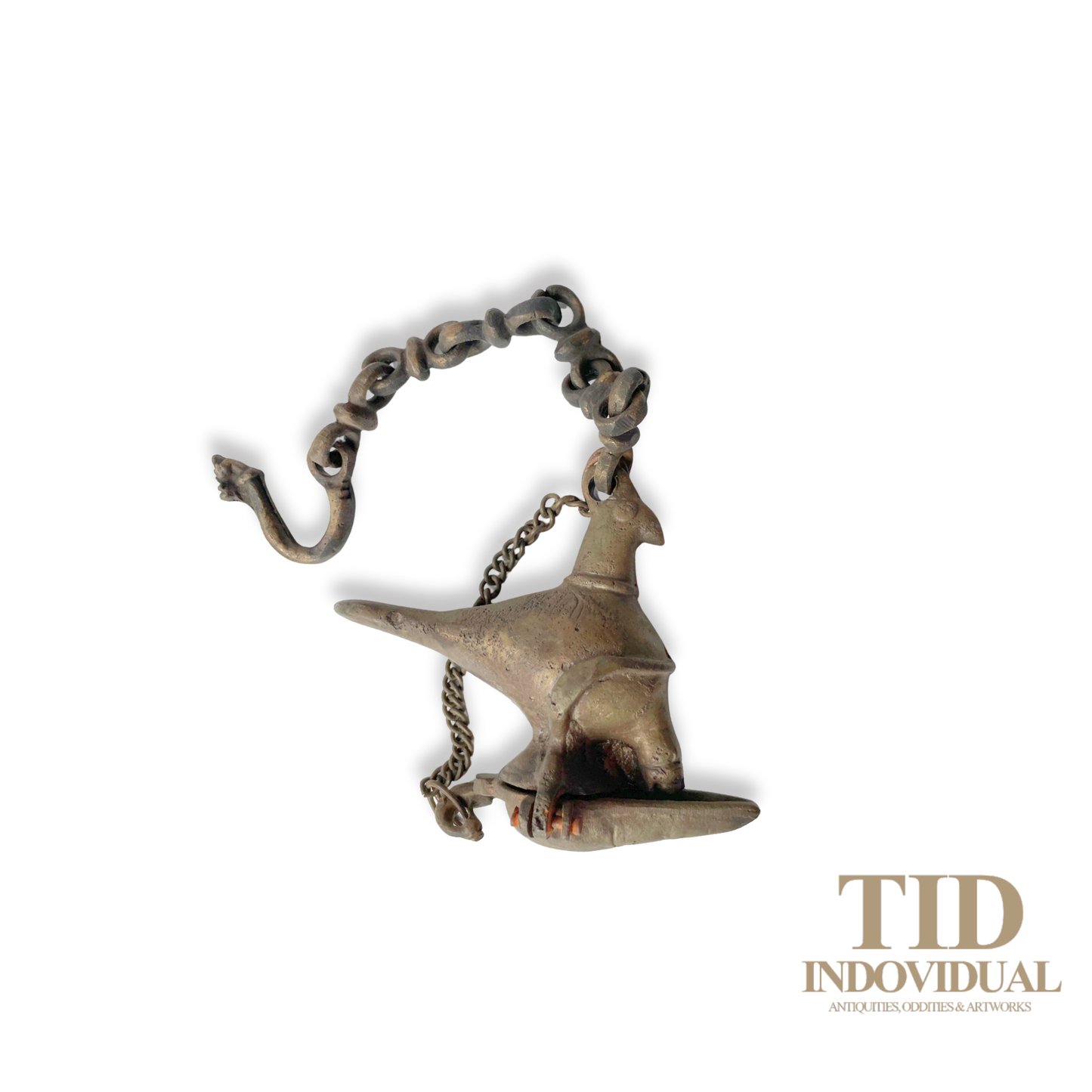 ANTIQUE DECORATIVE INDIAN ARTS BRASS DIYA- HANDICRAFT BIRD SOLID BRASS HANGING OIL LIGHT LAMP