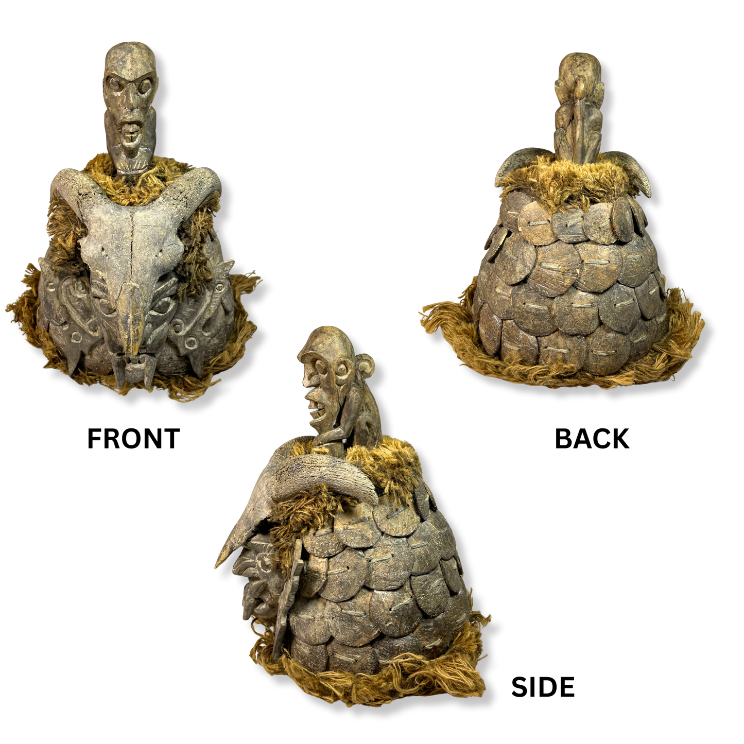 ANTIQUE COLLECTIBLES TRIBAL DAYAK BORNEO ARMOR SET-RARE ITEM