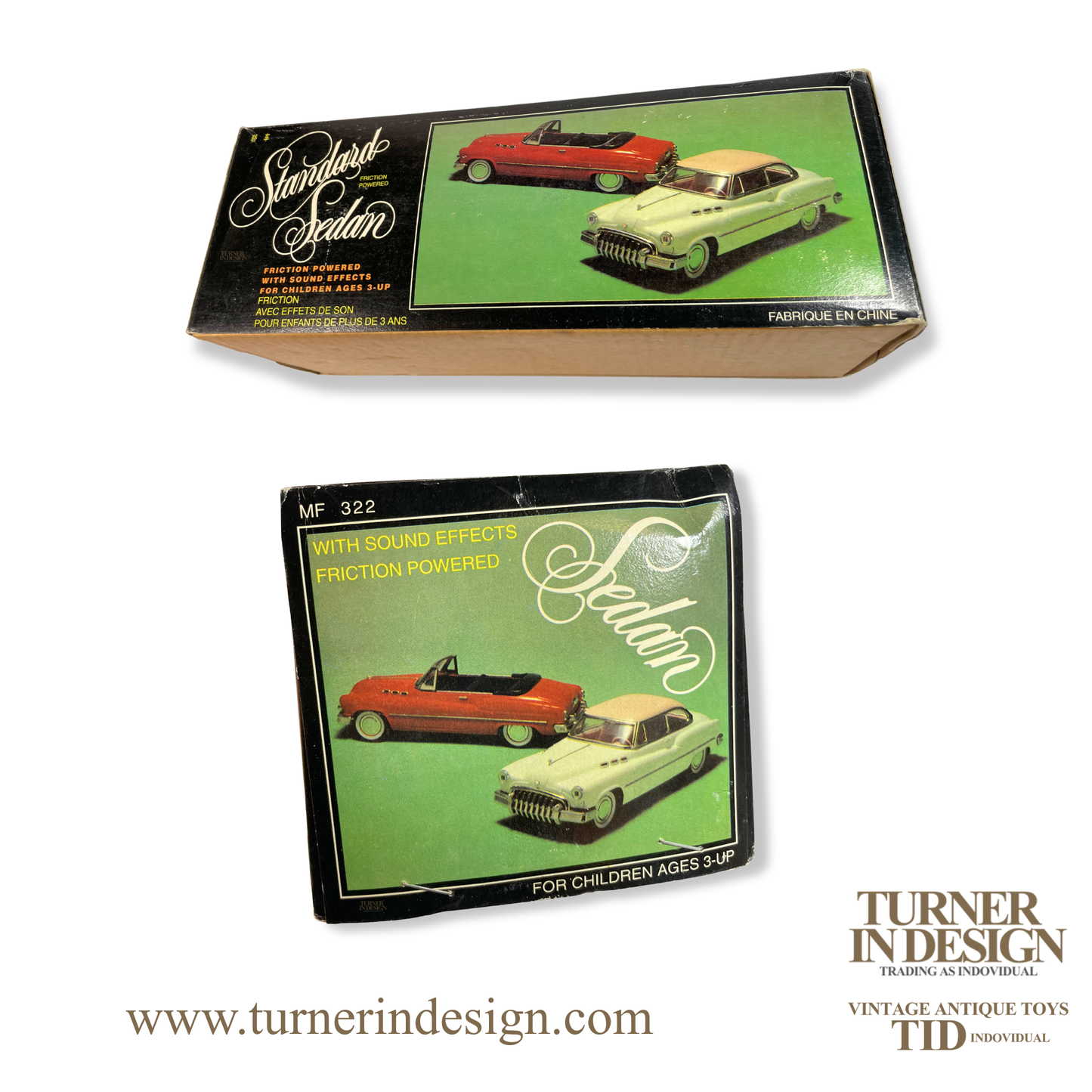 VINTAGE CLASSIC LIMITED REPRODUCTION MF-322 FRICTION TIN TOY CAR, MODEL OF THE 1950s BUICK STANDARD SEDAN