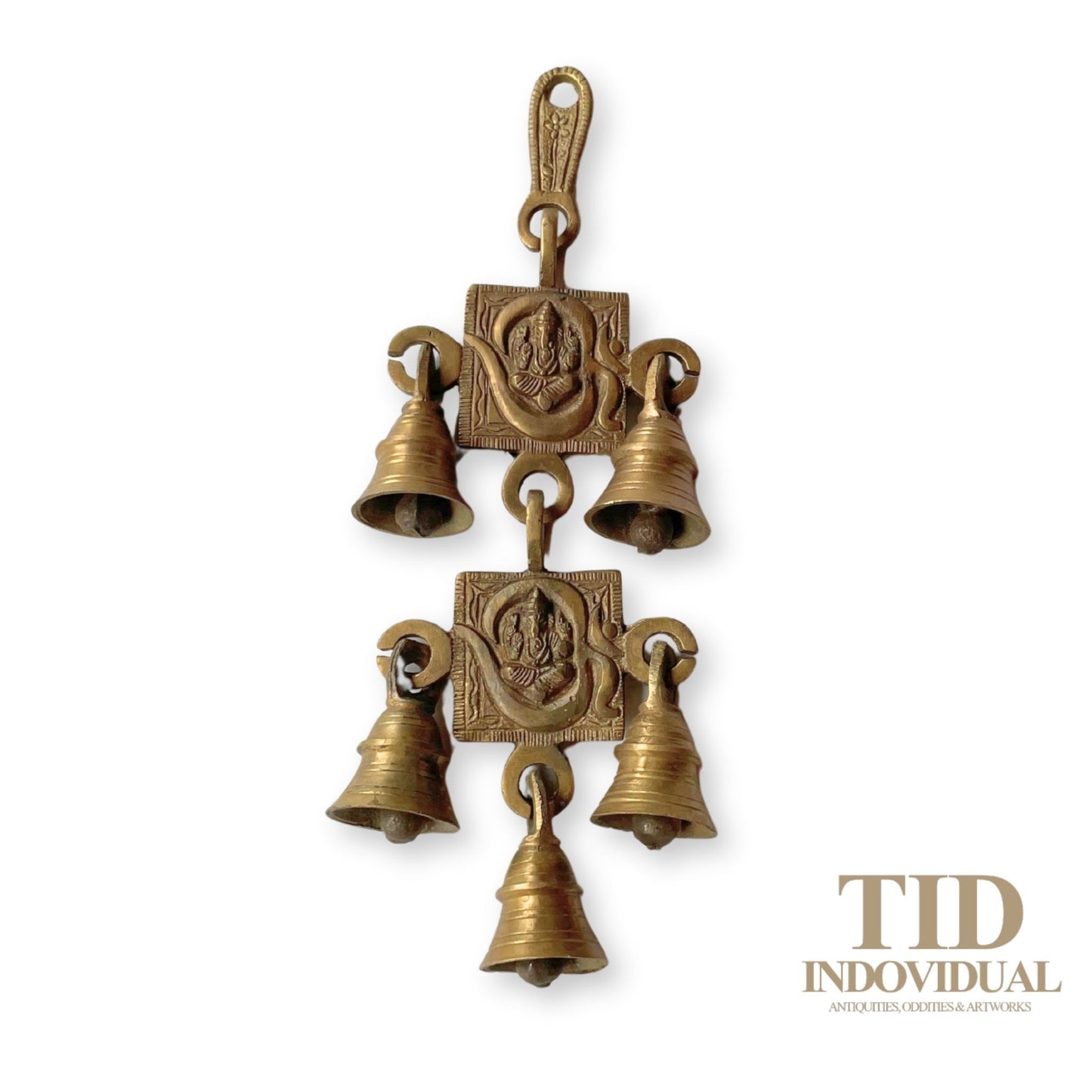 ANTIQUE DECORATIVE- HANDICRAFT BRASS GANESHA BELL WALL DECORATION