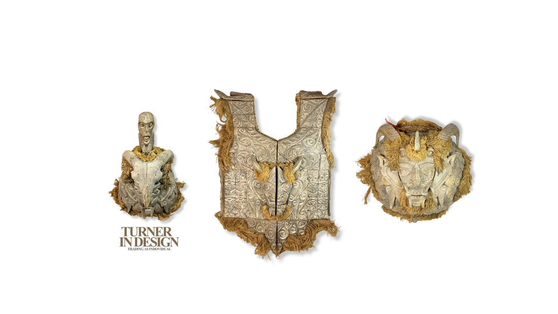 RARE ANTIQUE TRIBAL DAYAK BORNEO WOODEN ARMOR