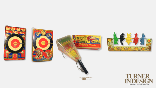 Rare Marx 1930s-60s Tin Litho Western Target Game - New York USA