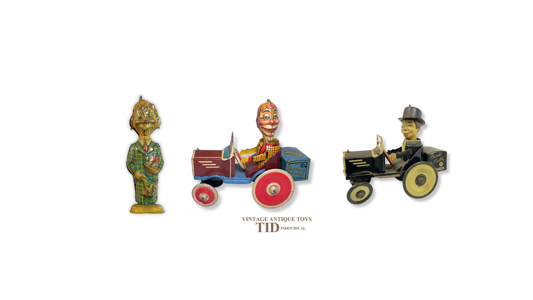 1930's Marx Crazy Cars Charlie McCarthy & Mortimer Snerd by Louis Marx and Company