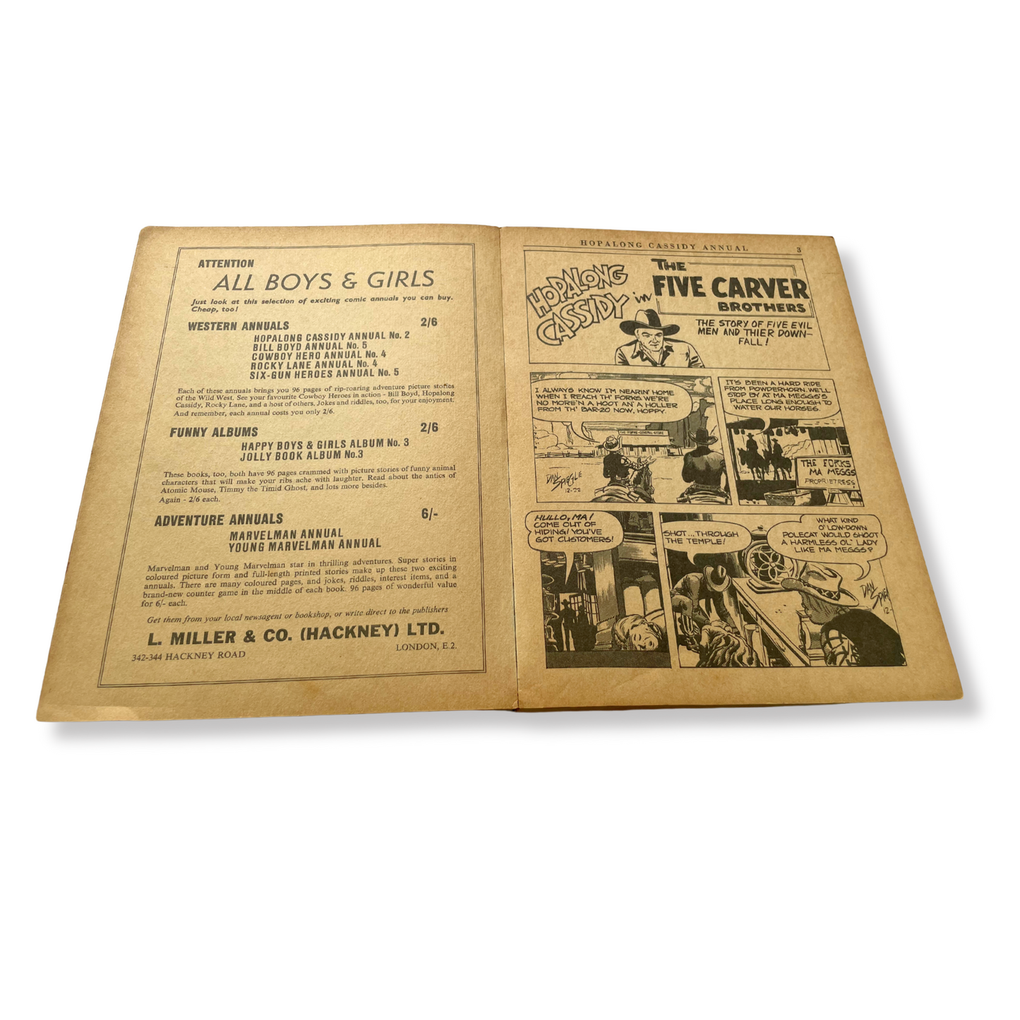 1954 Hopalong Cassidy Western Comic Annual No. 2 – L. Miller & Co. (UK Edition)