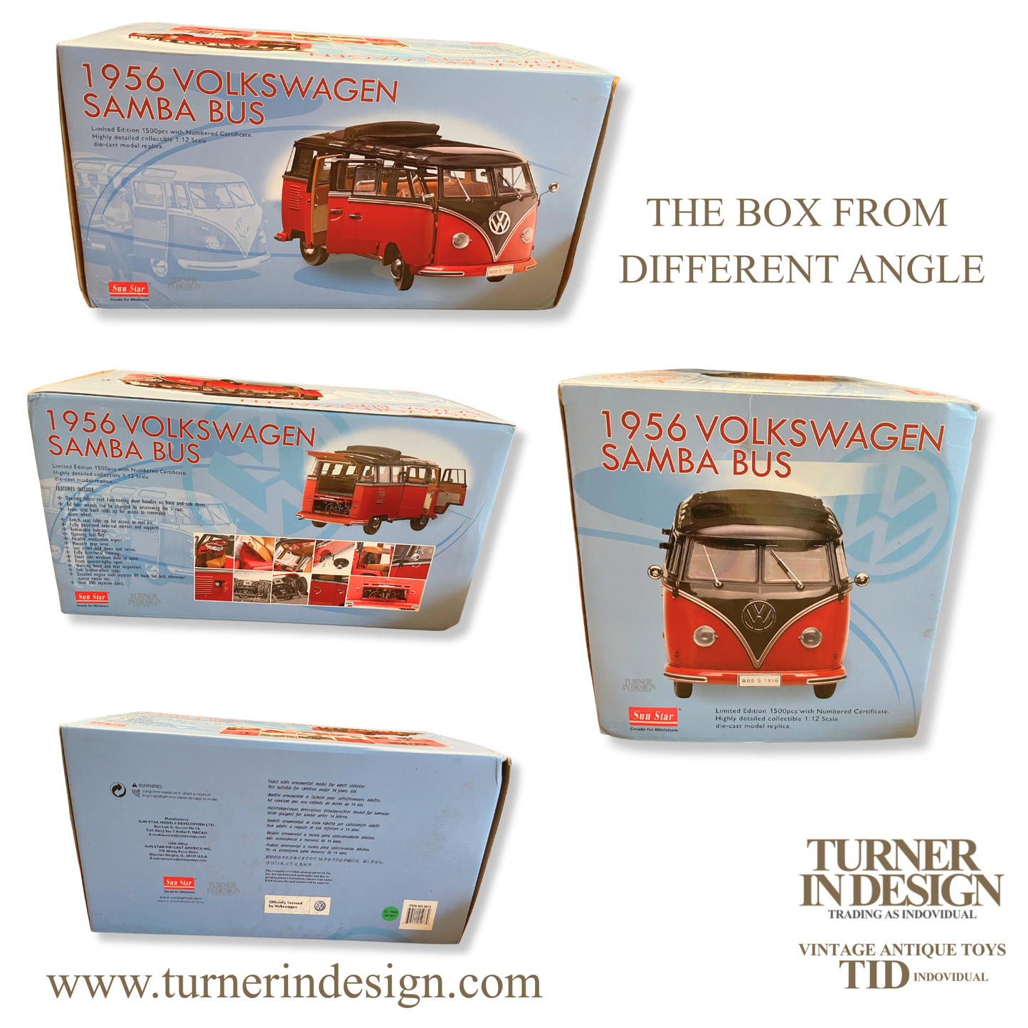 VINTAGE LIMITED EDITION (ONLY 1500 PIECES WORLDWIDE) | 1956 VW SAMBA BUS DIE-CAST | SCALE 1:12 | OFFICIALLY LICENSED BY VOLKSWAGEN