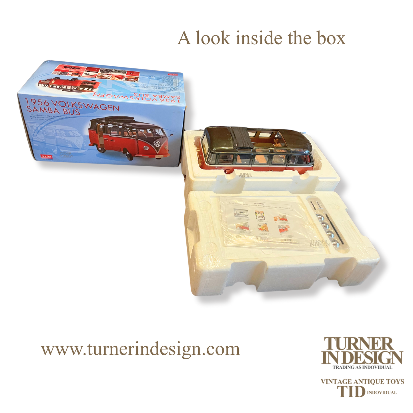 VINTAGE LIMITED EDITION (ONLY 1500 PIECES WORLDWIDE) | 1956 VW SAMBA BUS DIE-CAST | SCALE 1:12 | OFFICIALLY LICENSED BY VOLKSWAGEN