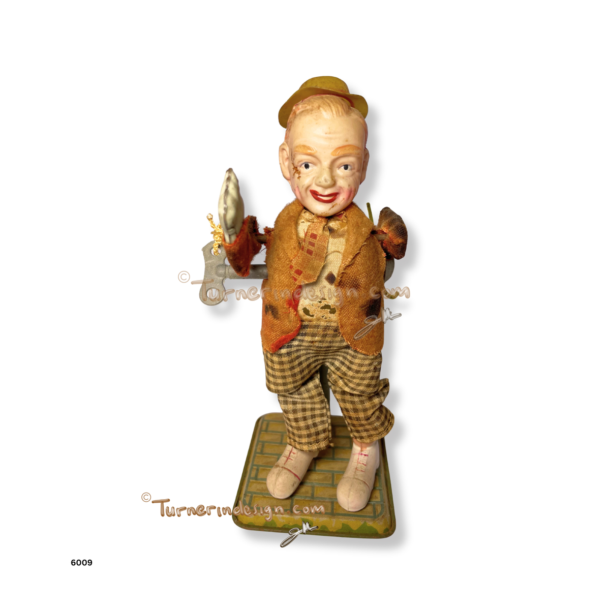 Vintage 1940s–1950s Alps Shoji "Fred Astaire" Wind-Up Tap Dancing Toy | Rare Japanese Tin Litho & Celluloid Collectible