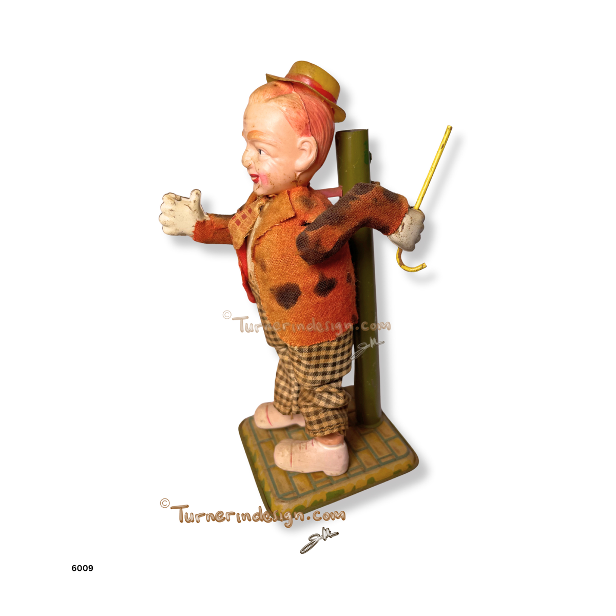 Vintage 1940s–1950s Alps Shoji "Fred Astaire" Wind-Up Tap Dancing Toy | Rare Japanese Tin Litho & Celluloid Collectible