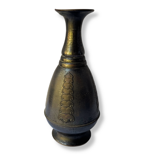 ANTIQUE ART NOUVEAU DUTCH BRASS VASES FROM HOLLAND BY KMD ROYAL AND DAALDEROP