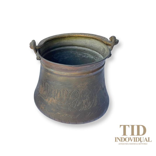 ANTIQUE ART TURKISH HAND-CRAFTED COPPER JAR POT