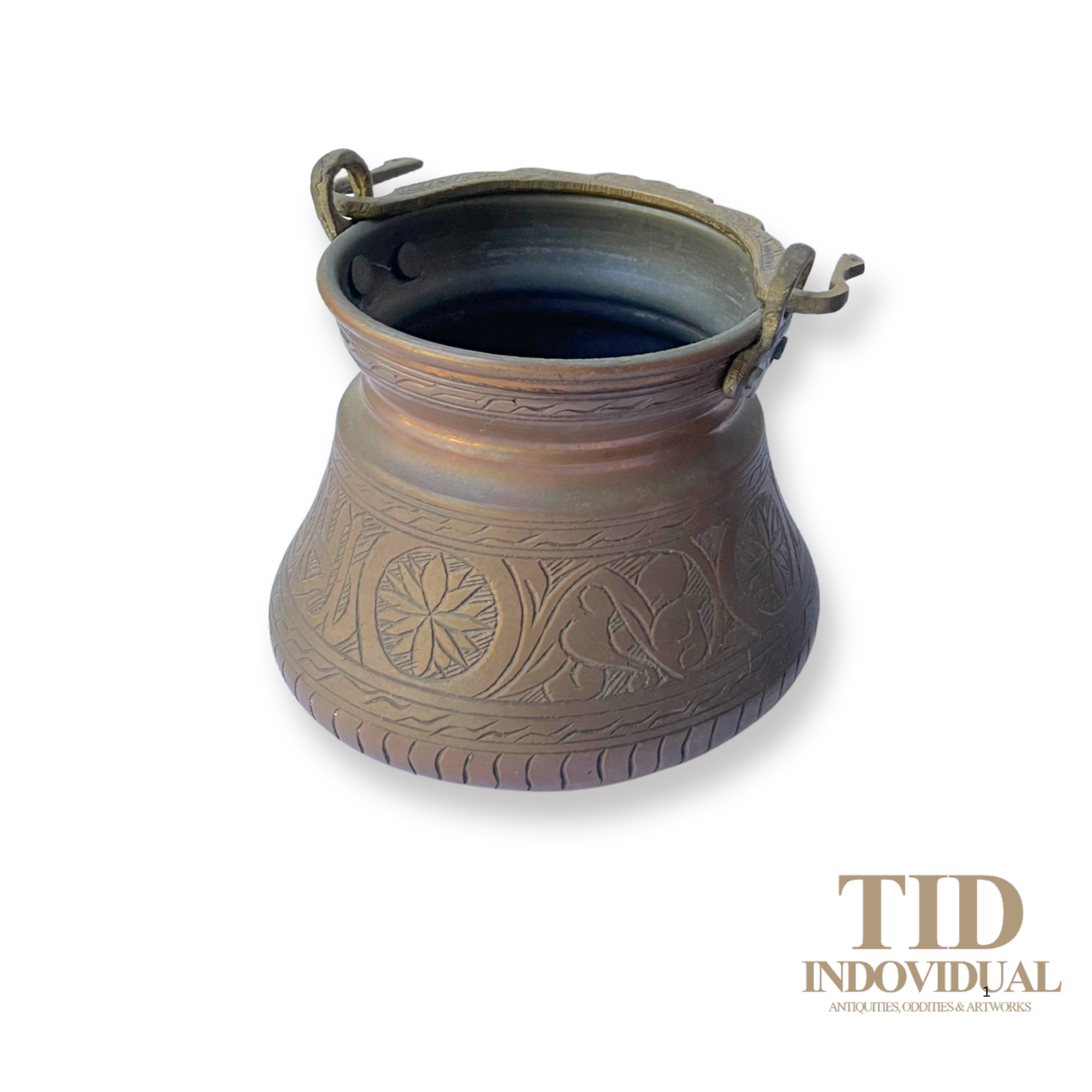 ANTIQUE ART TURKISH HAND-CRAFTED COPPER JAR POT