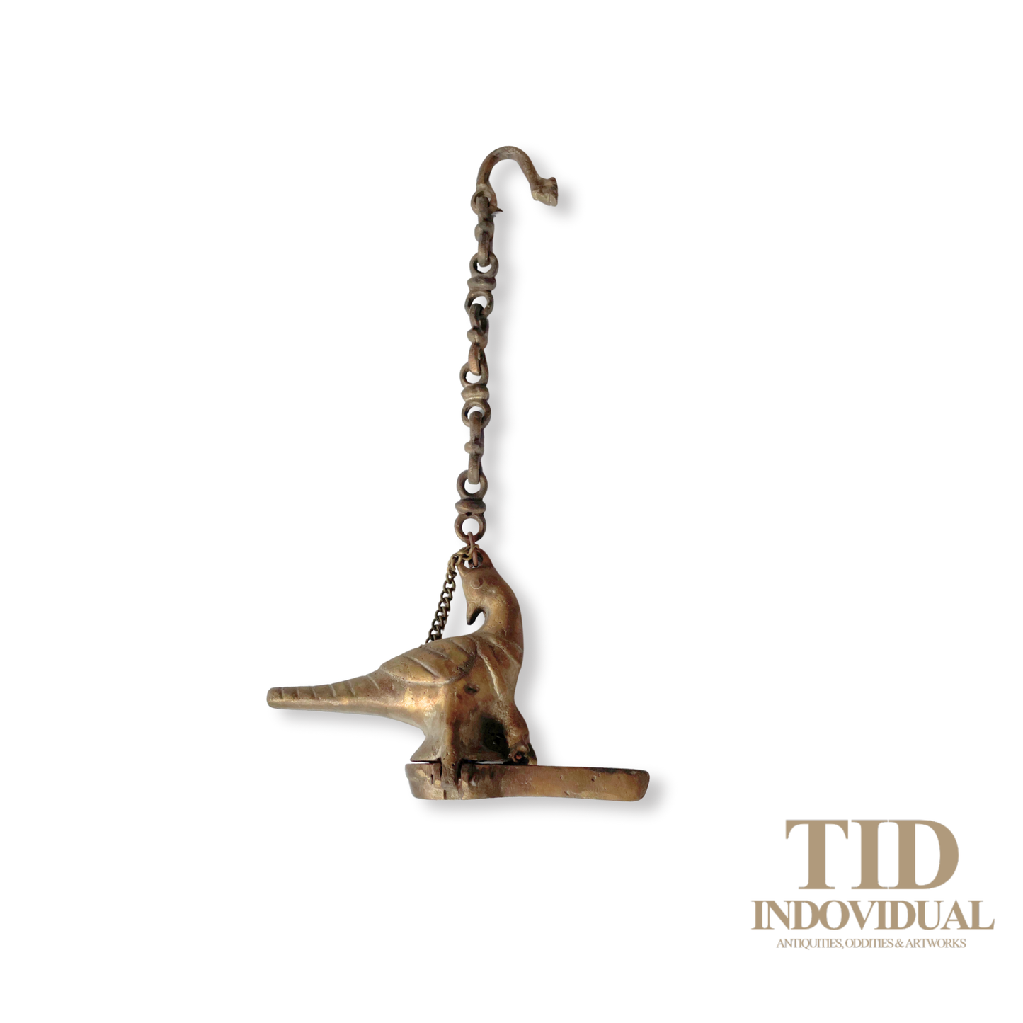 ANTIQUE DECORATIVE INDIAN ARTS BRASS DIYA- HANDICRAFT BIRD SOLID BRASS HANGING OIL LIGHT LAMP