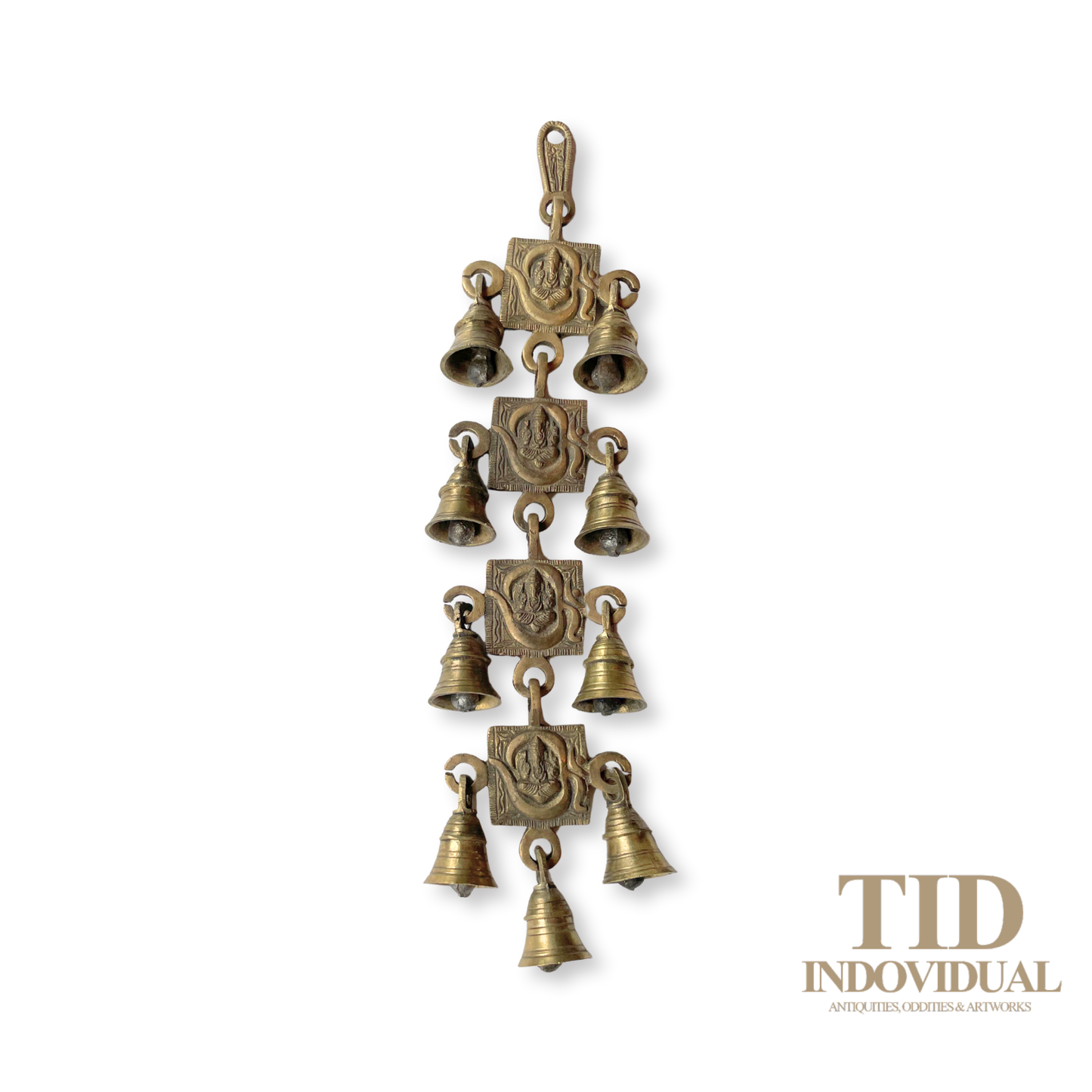ANTIQUE DECORATIVE- HANDICRAFT BRASS GANESHA BELL WALL DECORATION