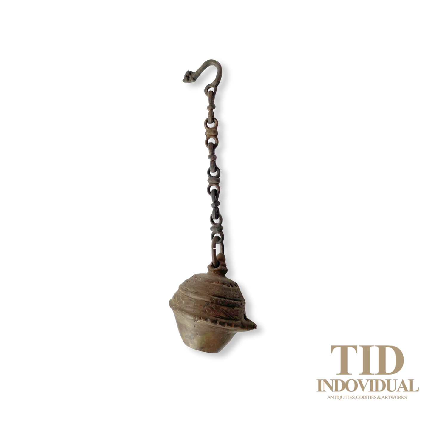 ANTIQUE DECORATIVE INDIAN ARTS BRASS DIYA- HANDICRAFT SOLID BRASS HANGING OIL LIGHT LAMP