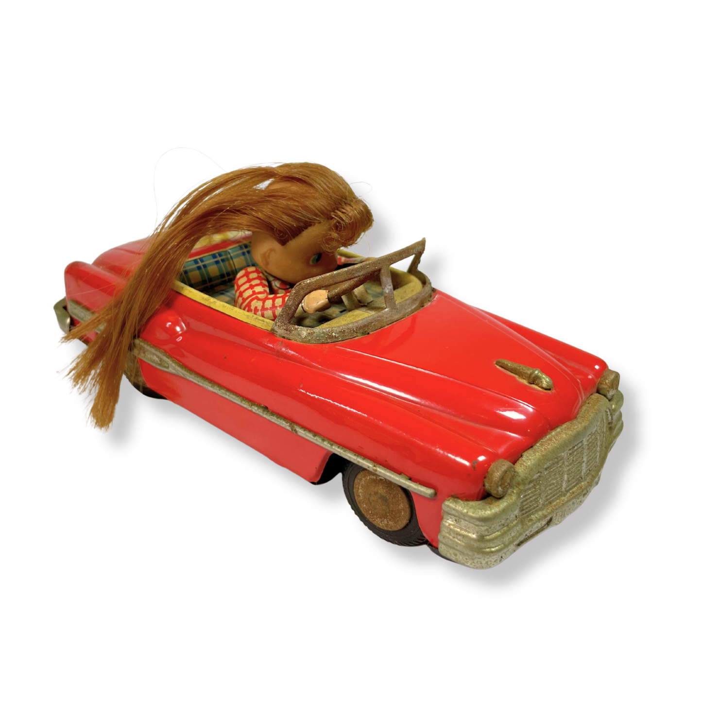 CRAGSTAN JAPAN VINTAGE c1950’s FRICTION WIND-UP TIN TOY CAR