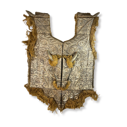 ANTIQUE COLLECTIBLES TRIBAL DAYAK BORNEO ARMOR SET-RARE ITEM