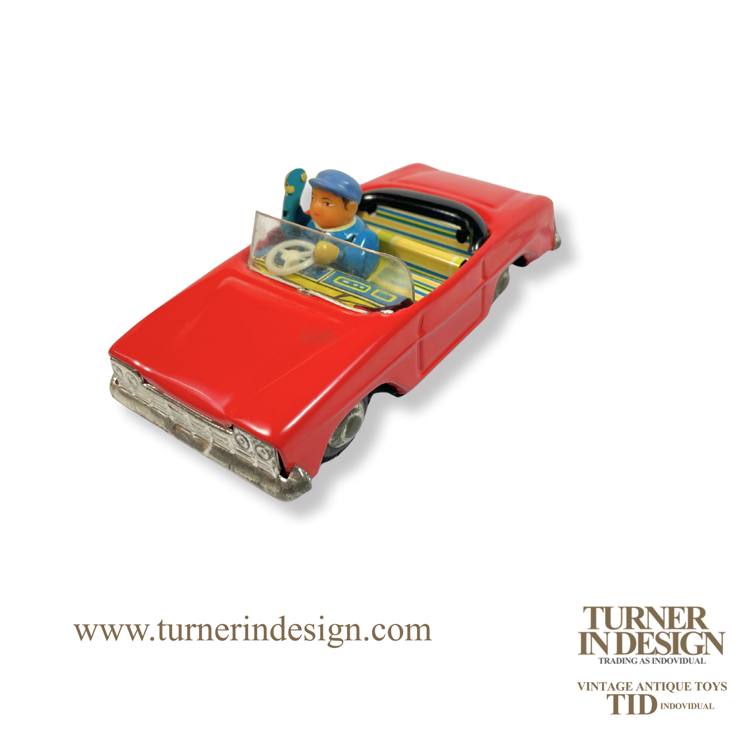 VINTAGE CLASSIC LIMITED REPRODUCTION MF-171 FRICTION CONVERTIBLE TIN TOY CAR, MODEL OF THE 1965 FORD FAIRLANE