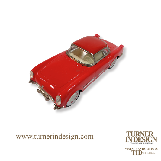 VINTAGE CLASSIC LIMITED REPRODUCTION MF-316 FRICTION TIN TOY CAR, MODEL OF THE ICONIC 1953 CHEVROLET CORVETTE
