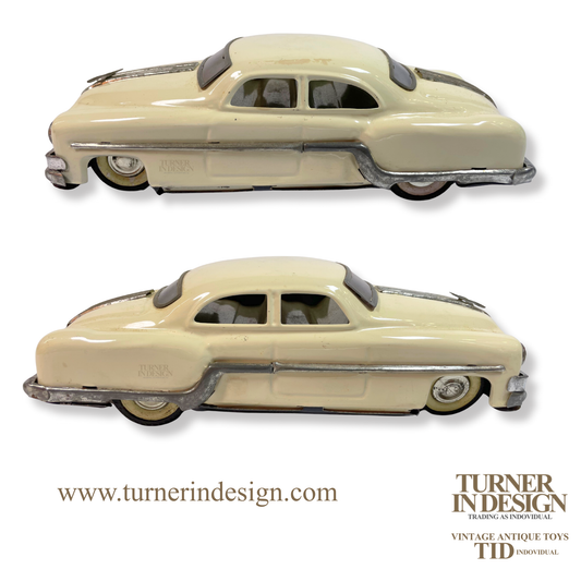 VINTAGE CLASSIC LIMITED REPRODUCTION MINISTER DELUXE MECHANICAL AND AUTOMATIC FRICTION TIN TOY CAR, MODEL OF THE 1954 PONTIAC