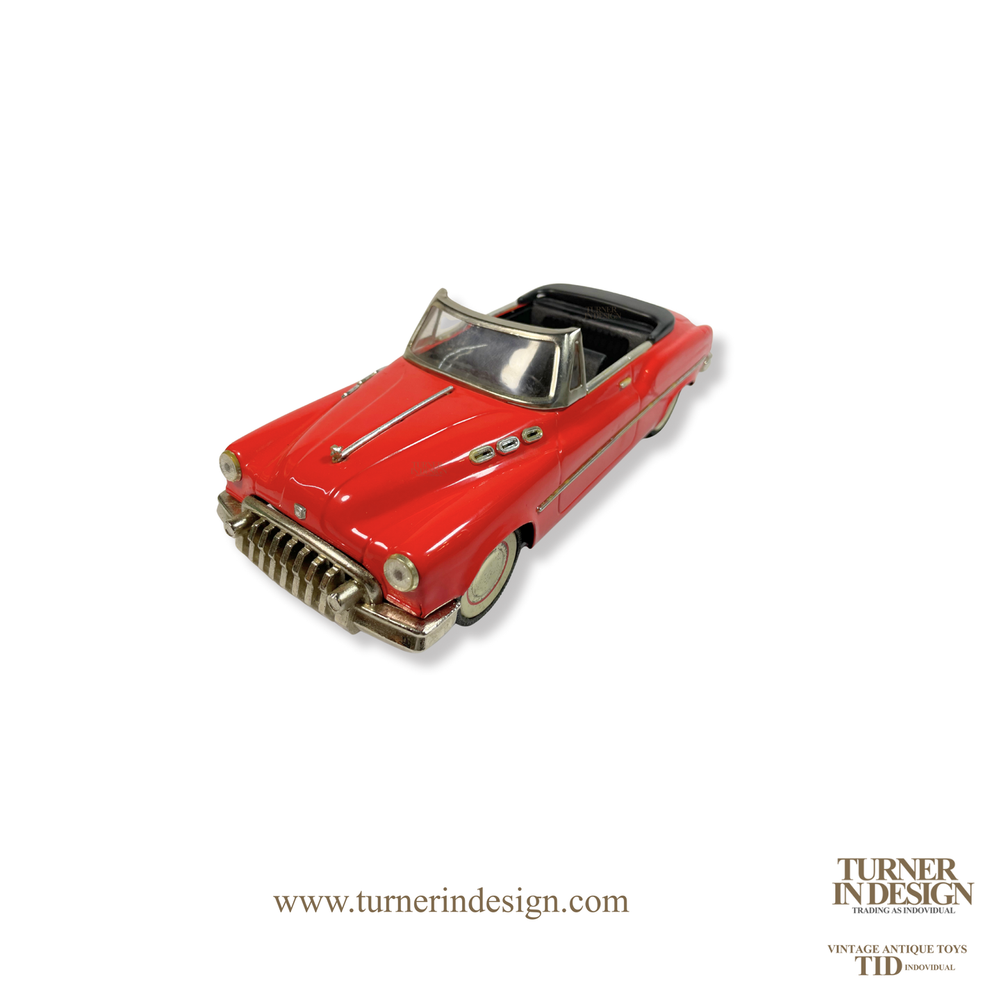 VINTAGE CLASSIC LIMITED REPRODUCTION MF-321 TIN FRICTION TOY CAR, MODEL OF 1950 STUDEBAKER BUICK OPEN STANDARD SEDAN