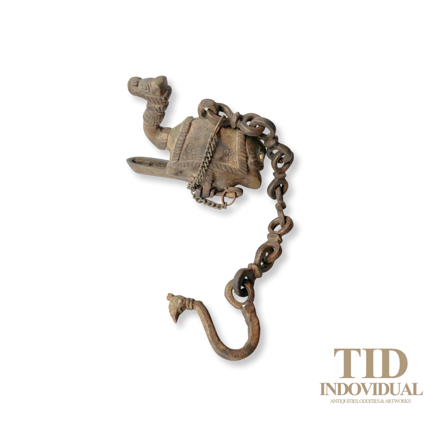 ANTIQUE DECORATIVE INDIAN ARTS BRASS DIYA- HANDICRAFT CAMEL SOLID BRASS HANGING OIL LIGHT LAMP