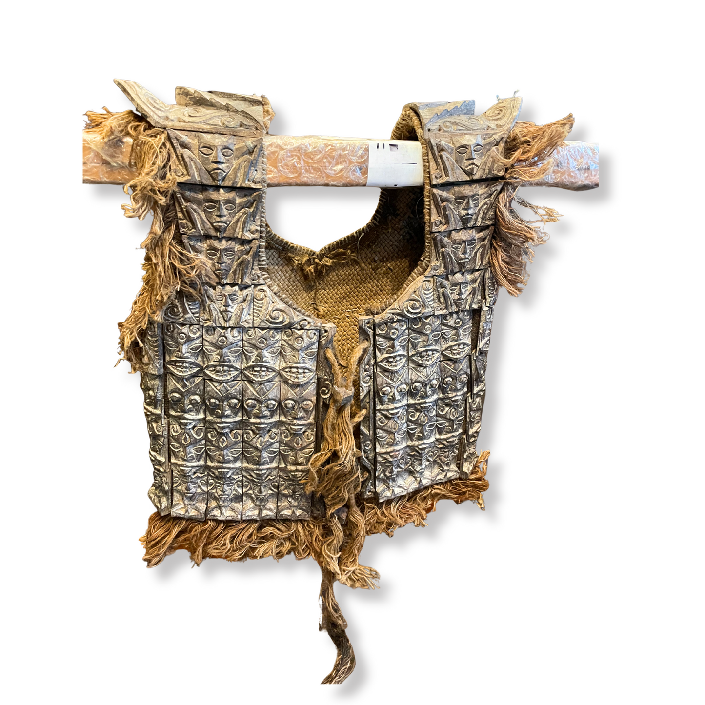ANTIQUE COLLECTIBLES TRIBAL DAYAK BORNEO ARMOR SET-RARE ITEM