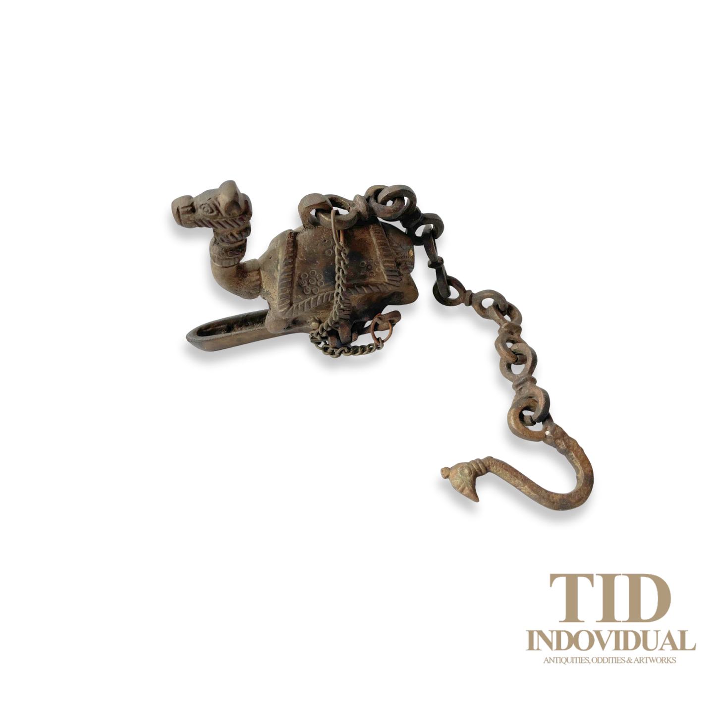 ANTIQUE DECORATIVE INDIAN ARTS BRASS DIYA- HANDICRAFT CAMEL SOLID BRASS HANGING OIL LIGHT LAMP