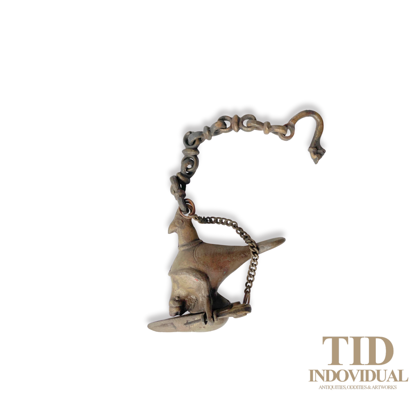 ANTIQUE DECORATIVE INDIAN ARTS BRASS DIYA- HANDICRAFT BIRD SOLID BRASS HANGING OIL LIGHT LAMP