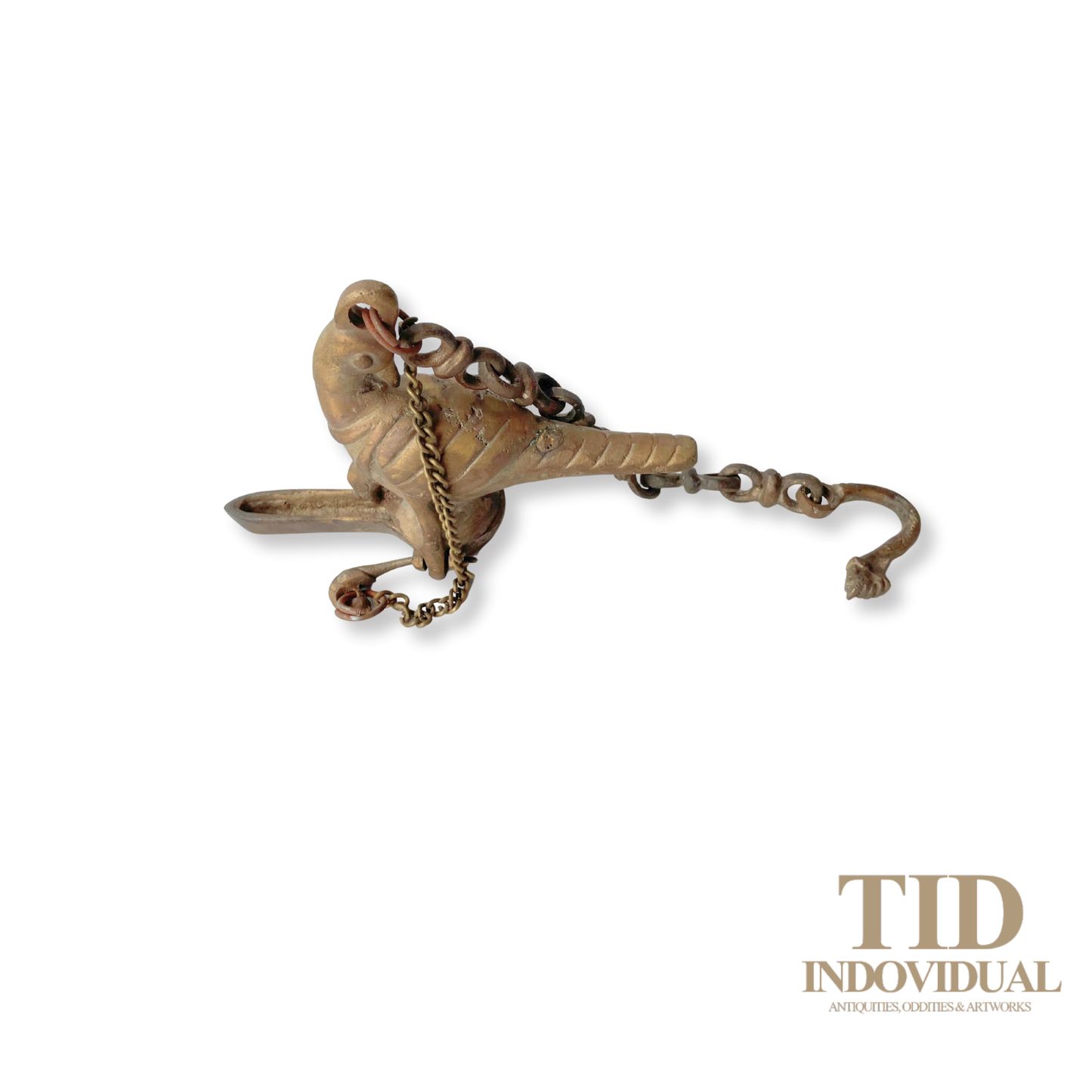 ANTIQUE DECORATIVE INDIAN ARTS BRASS DIYA- HANDICRAFT BIRD SOLID BRASS HANGING OIL LIGHT LAMP
