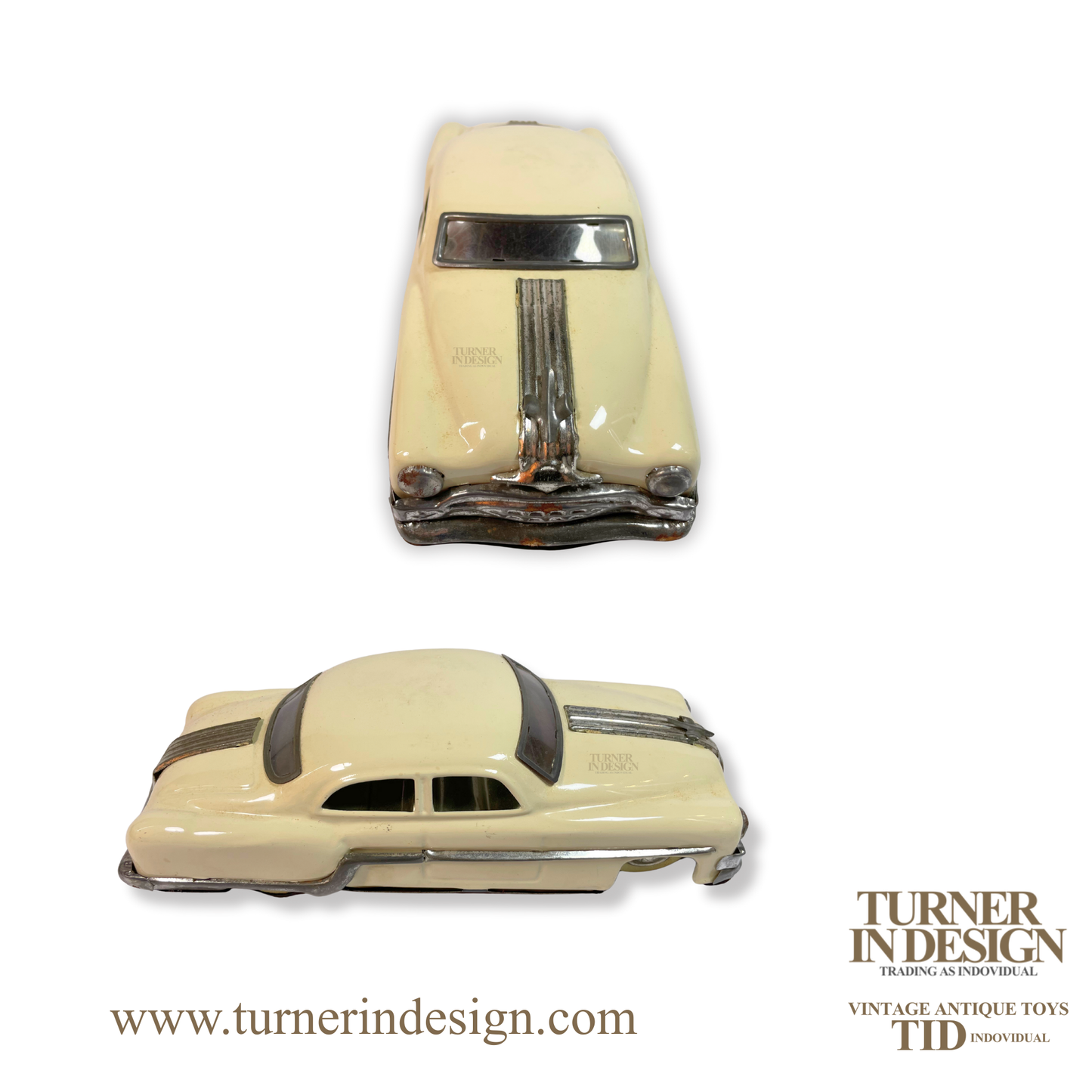 VINTAGE CLASSIC LIMITED REPRODUCTION MINISTER DELUXE MECHANICAL AND AUTOMATIC FRICTION TIN TOY CAR, MODEL OF THE 1954 PONTIAC