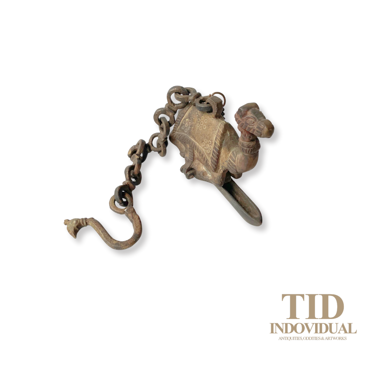 ANTIQUE DECORATIVE INDIAN ARTS BRASS DIYA- HANDICRAFT CAMEL SOLID BRASS HANGING OIL LIGHT LAMP