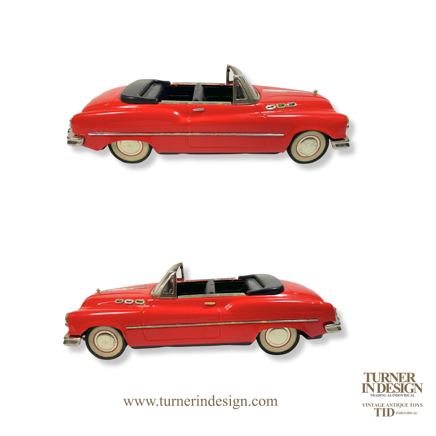 VINTAGE CLASSIC LIMITED REPRODUCTION MF-321 TIN FRICTION TOY CAR, MODEL OF 1950 STUDEBAKER BUICK OPEN STANDARD SEDAN