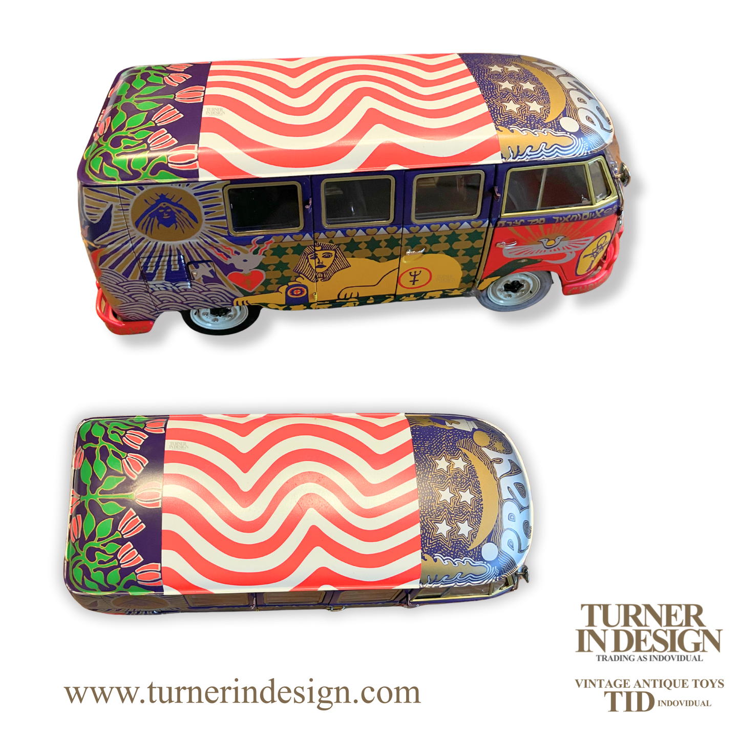 VINTAGE LIMITED EDITION (ONLY 3000 PIECES WORLDWIDE) | 1969 VW KOMBI WOODSTOCK LIGHT BUS DIE-CAST | SCALE 1:12 | OFFICIALLY LICENSED BY VOLKSWAGEN