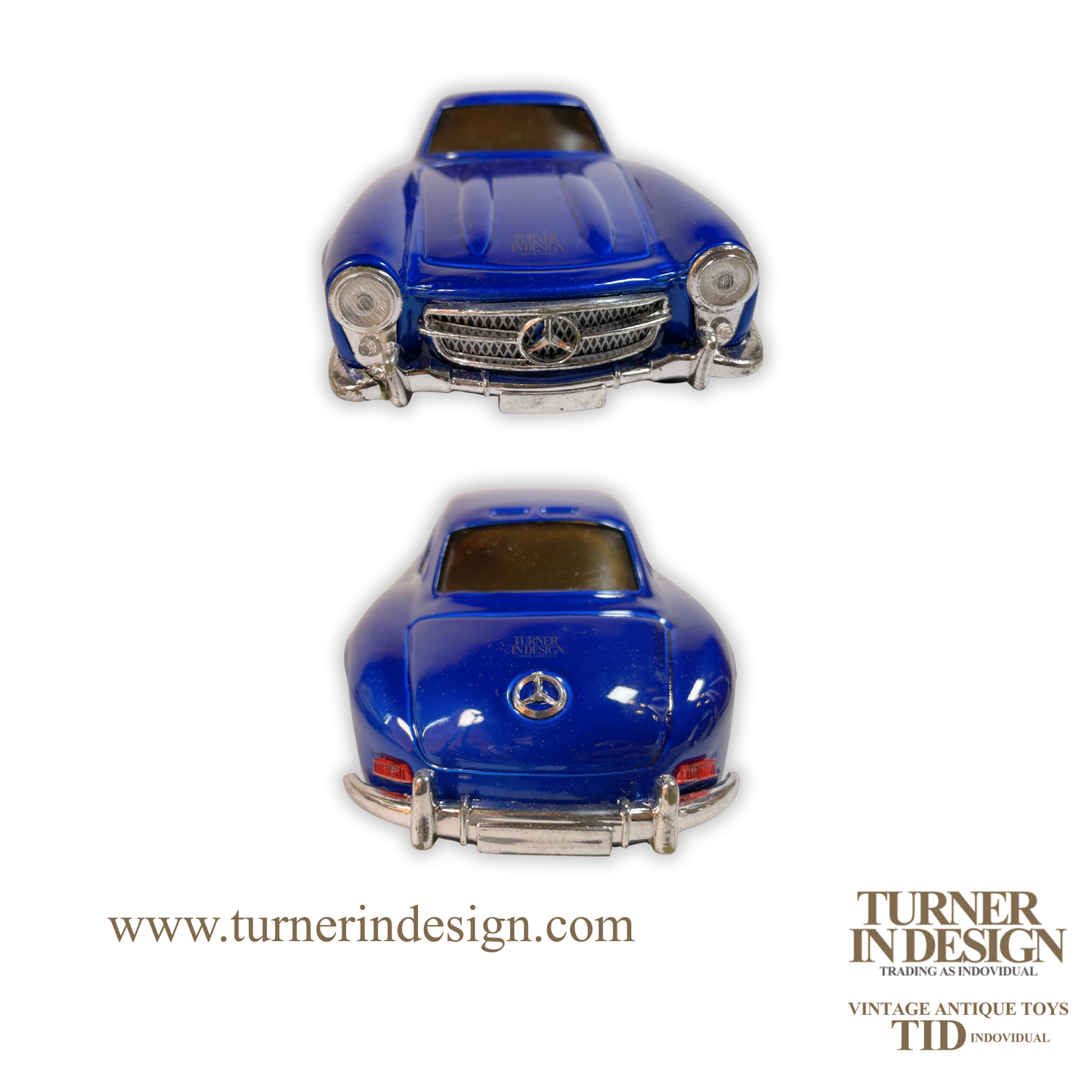 VINTAGE CLASSIC LIMITED REPRODUCTION MF-326 FRICTION TIN TOY CAR, MODEL OF THE ICONIC 1956 SEDAN MERCEDES BENZ