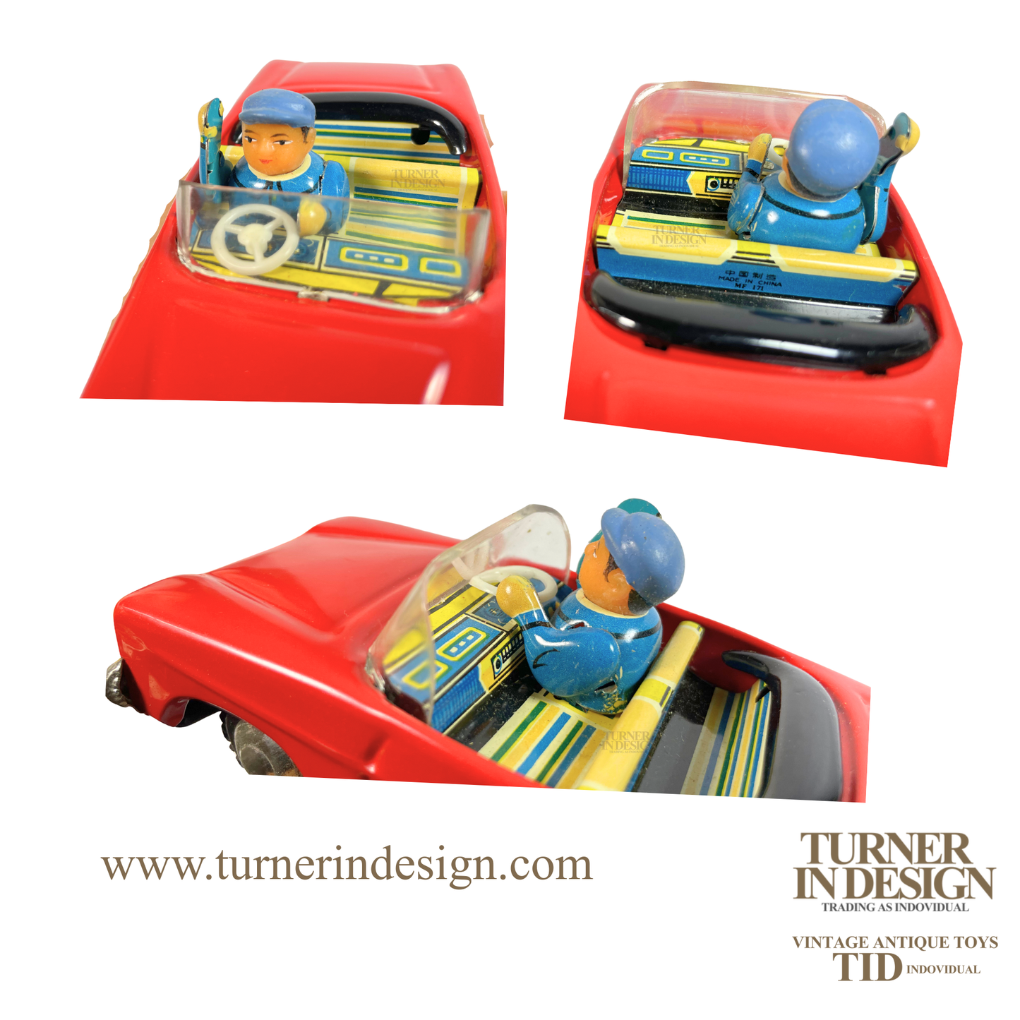 VINTAGE CLASSIC LIMITED REPRODUCTION MF-171 FRICTION CONVERTIBLE TIN TOY CAR, MODEL OF THE 1965 FORD FAIRLANE