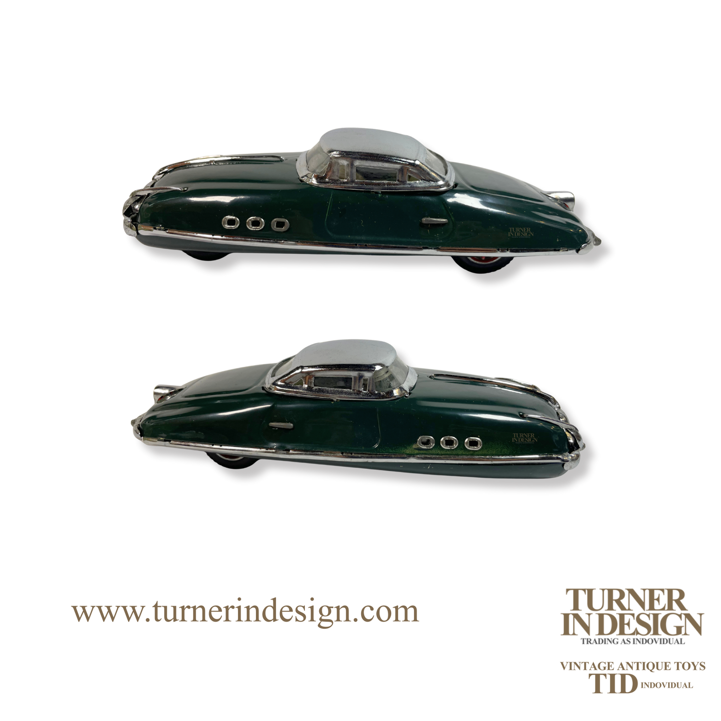 VINTAGE CLASSIC LIMITED REPRODUCTION MS- 208 FRICTION TIN TOY CAR, MODEL OF THE ICONIC 1950s SEDAN LIMOUSINE WITH FUTURISTIC DESIGN.