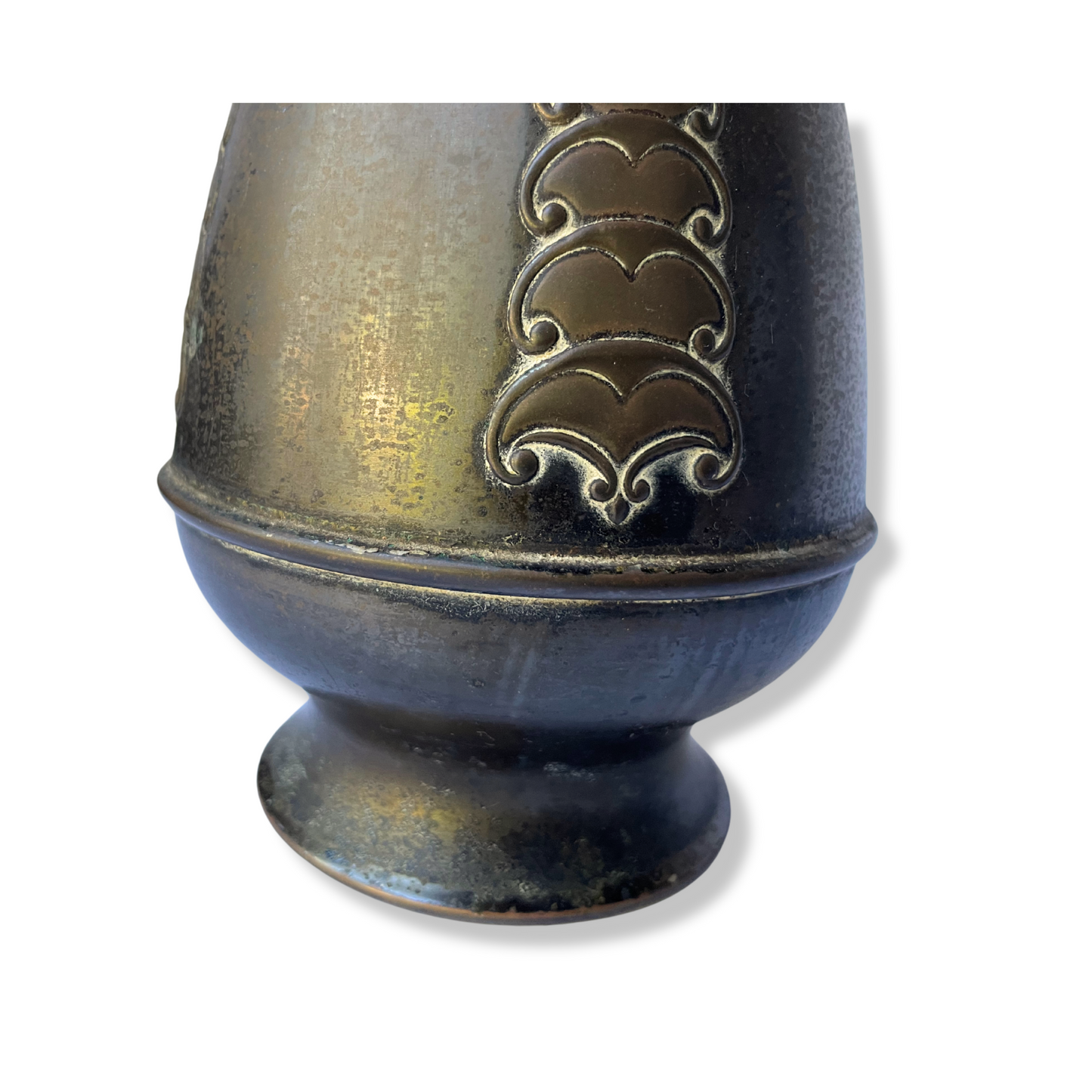 ANTIQUE ART NOUVEAU DUTCH BRASS VASES FROM HOLLAND BY KMD ROYAL AND DAALDEROP