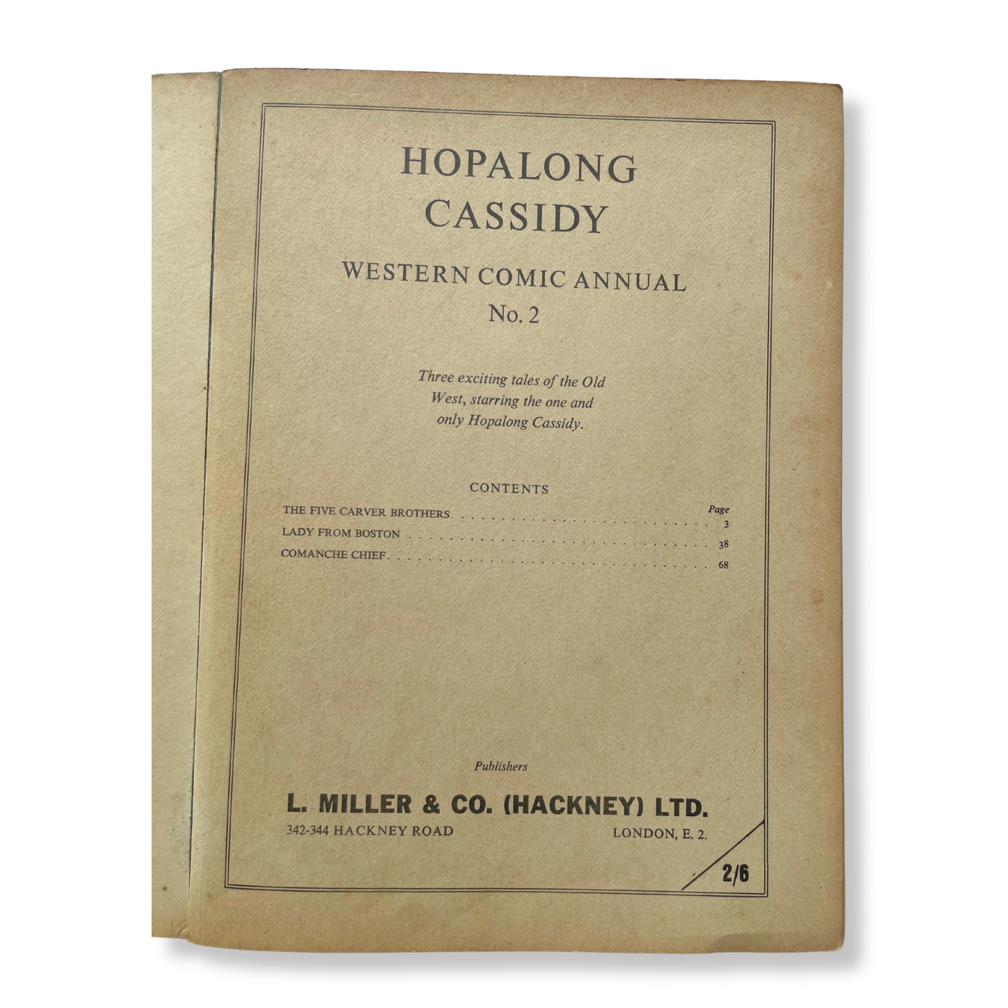 1954 Hopalong Cassidy Western Comic Annual No. 2 – L. Miller & Co. (UK Edition)