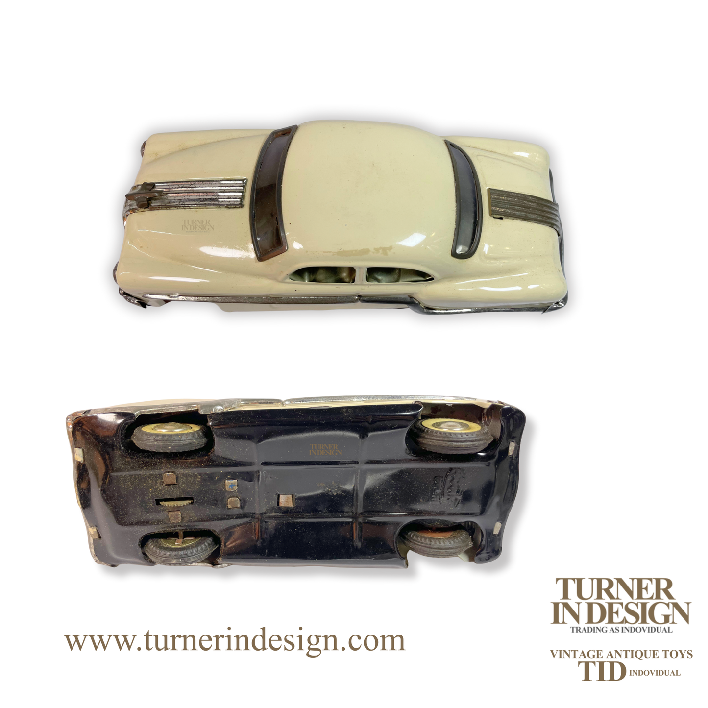 VINTAGE CLASSIC LIMITED REPRODUCTION MINISTER DELUXE MECHANICAL AND AUTOMATIC FRICTION TIN TOY CAR, MODEL OF THE 1954 PONTIAC