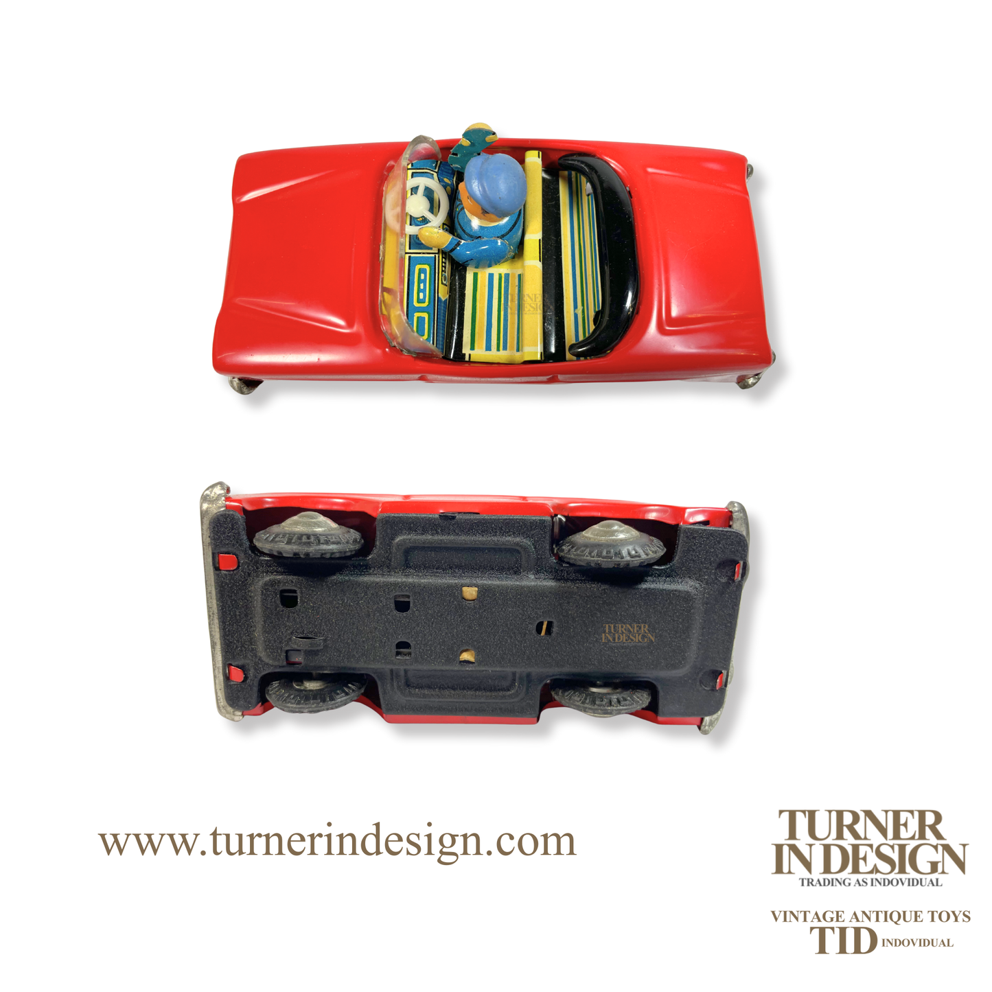 VINTAGE CLASSIC LIMITED REPRODUCTION MF-171 FRICTION CONVERTIBLE TIN TOY CAR, MODEL OF THE 1965 FORD FAIRLANE