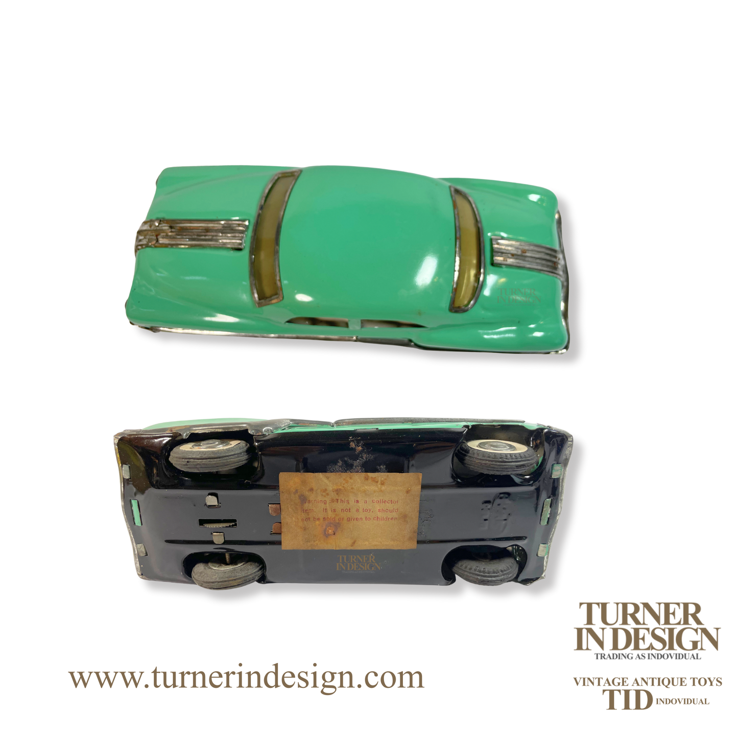 VINTAGE CLASSIC LIMITED REPRODUCTION MINISTER DELUXE MECHANICAL AND AUTOMATIC FRICTION TIN TOY CAR, MODEL OF THE 1954 PONTIAC