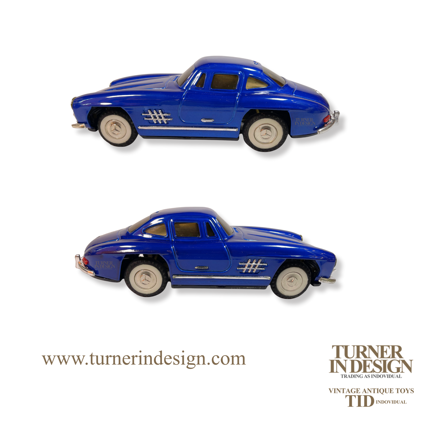 VINTAGE CLASSIC LIMITED REPRODUCTION MF-326 FRICTION TIN TOY CAR, MODEL OF THE ICONIC 1956 SEDAN MERCEDES BENZ