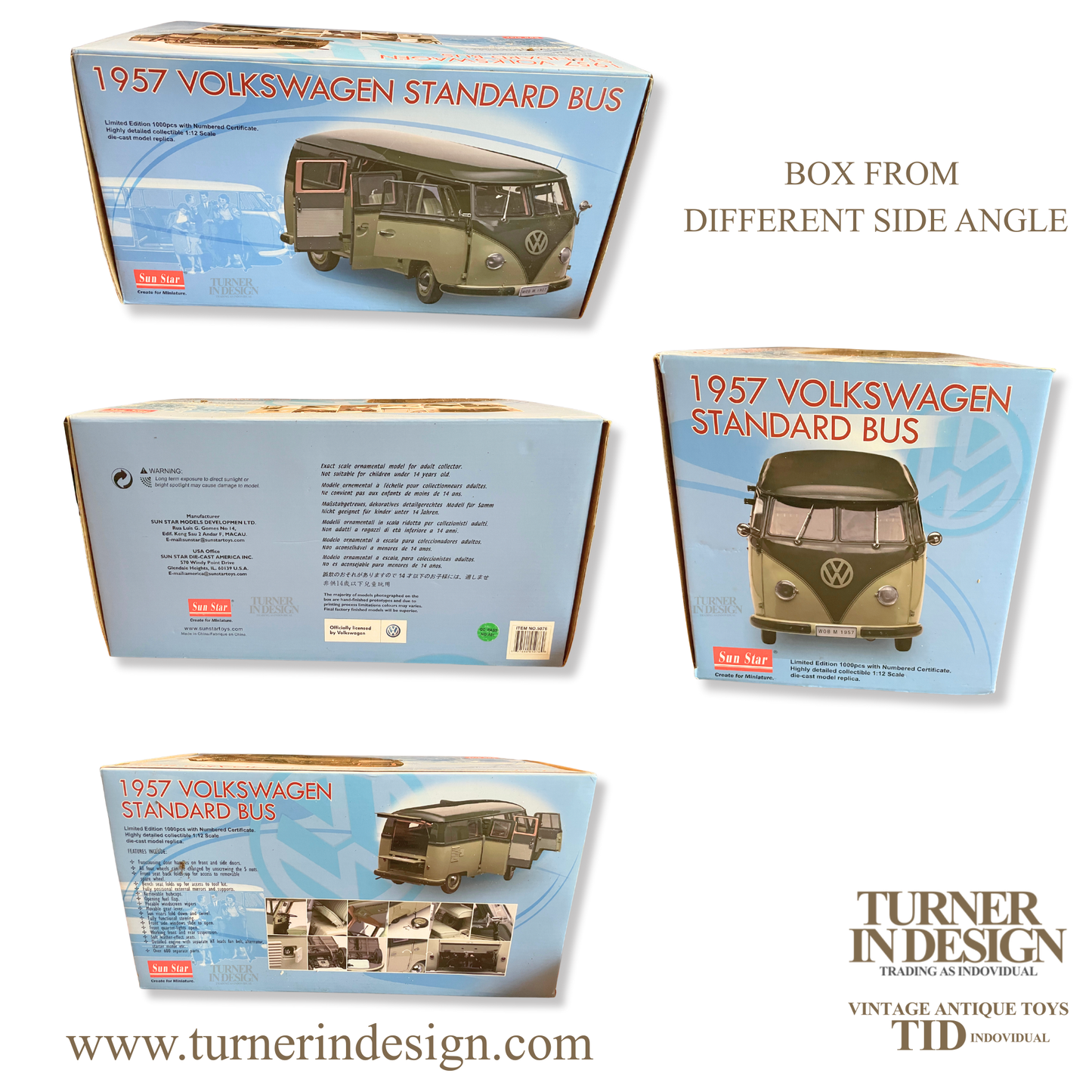 VINTAGE LIMITED EDITION (ONLY 1000 PIECES WORLDWIDE) | 1957 VW STANDARD BUS DIE-CAST | SCALE 1:12 | OFFICIALLY LICENSED BY VOLKSWAGEN