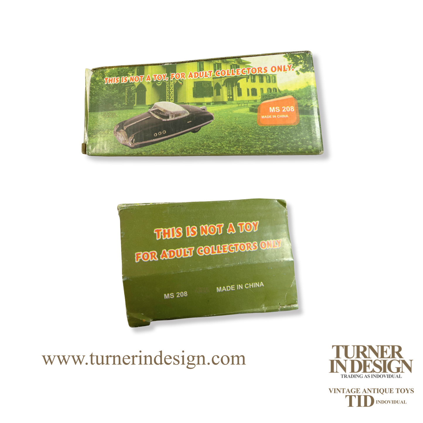 VINTAGE CLASSIC LIMITED REPRODUCTION MS- 208 FRICTION TIN TOY CAR, MODEL OF THE ICONIC 1950s SEDAN LIMOUSINE WITH FUTURISTIC DESIGN.