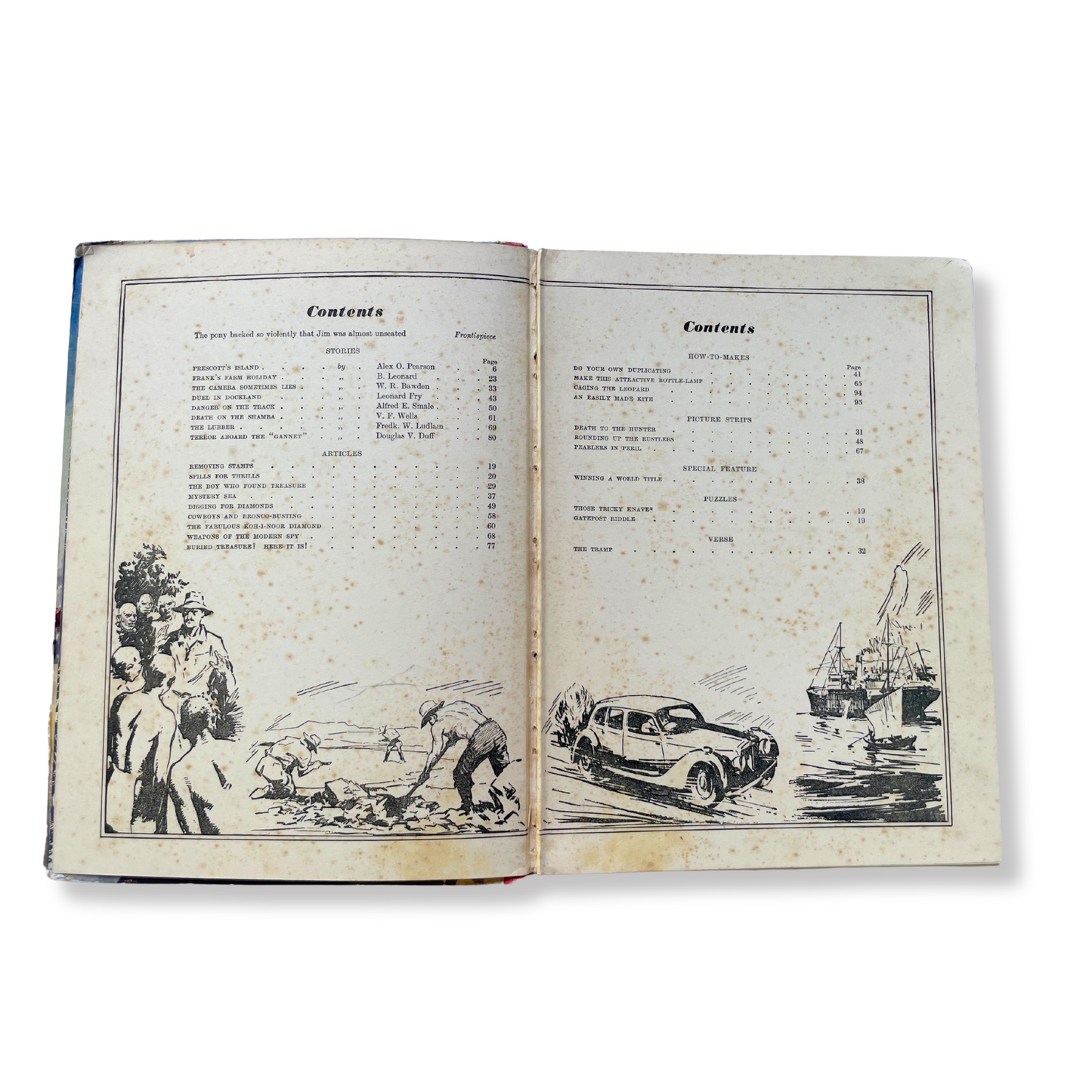Vintage original Every Boy’s Annual c. 1950s - Motor Racing Cover - British Collectible