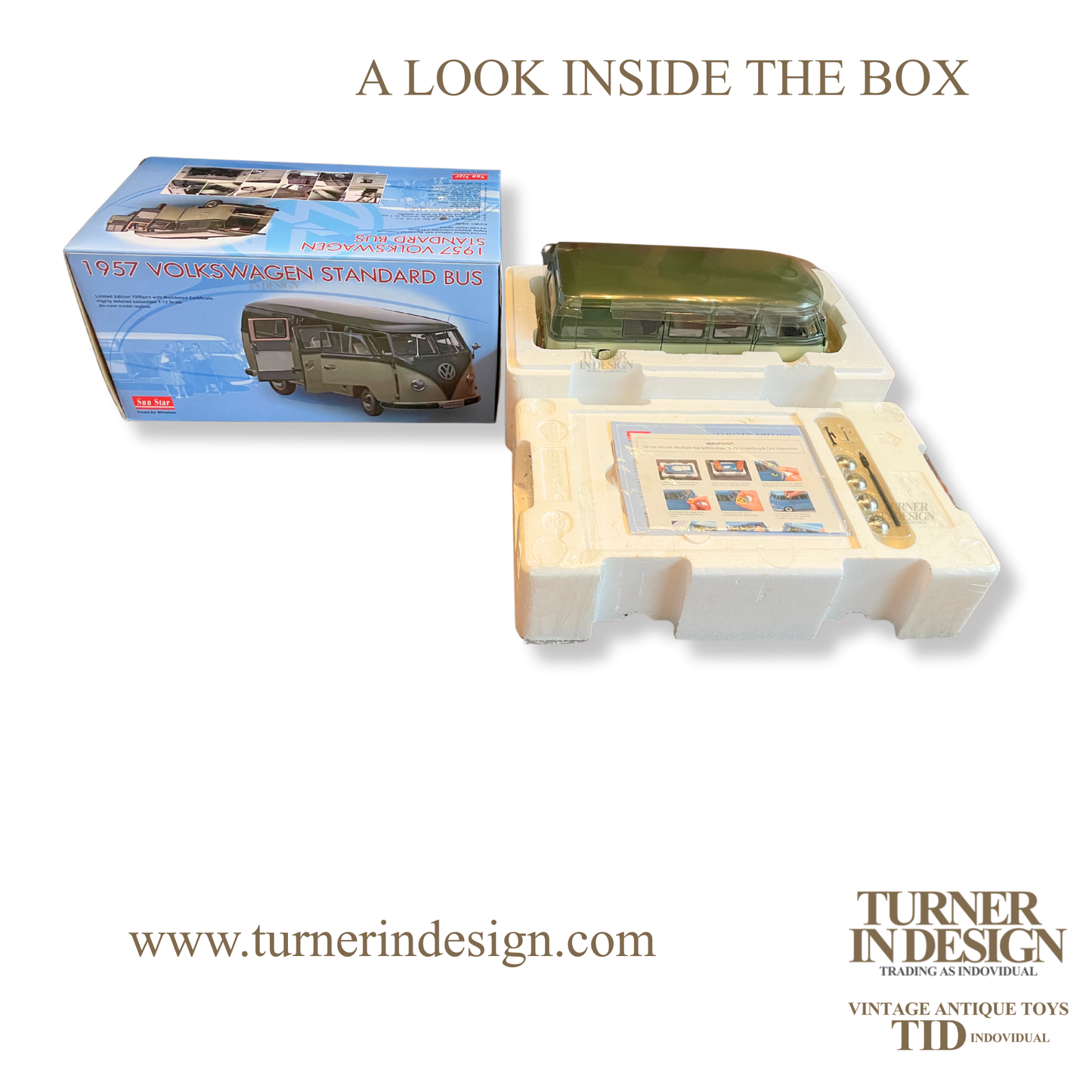 VINTAGE LIMITED EDITION (ONLY 1000 PIECES WORLDWIDE) | 1957 VW STANDARD BUS DIE-CAST | SCALE 1:12 | OFFICIALLY LICENSED BY VOLKSWAGEN