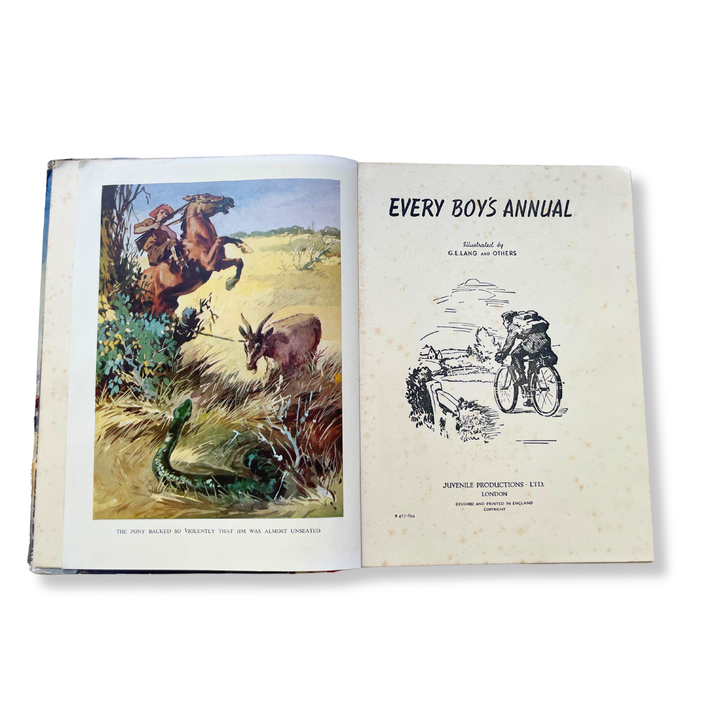 Vintage original Every Boy’s Annual c. 1950s - Motor Racing Cover - British Collectible