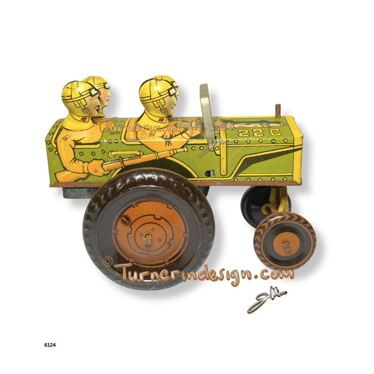 Rare Vintage 1940s Louis Marx "Jumpin' Jeep" Tin Litho Mechanical Wind-Up Toy | Made in USA