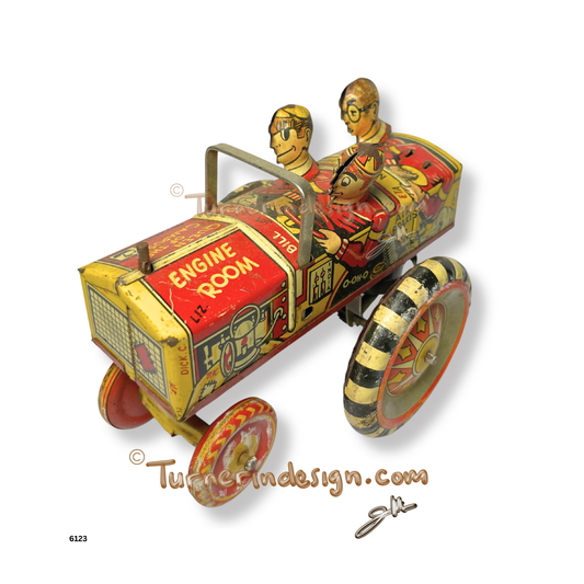 Vintage 1930s Marx Toys "The Old Jalopy" Wind-Up Tin Litho Crazy Car
