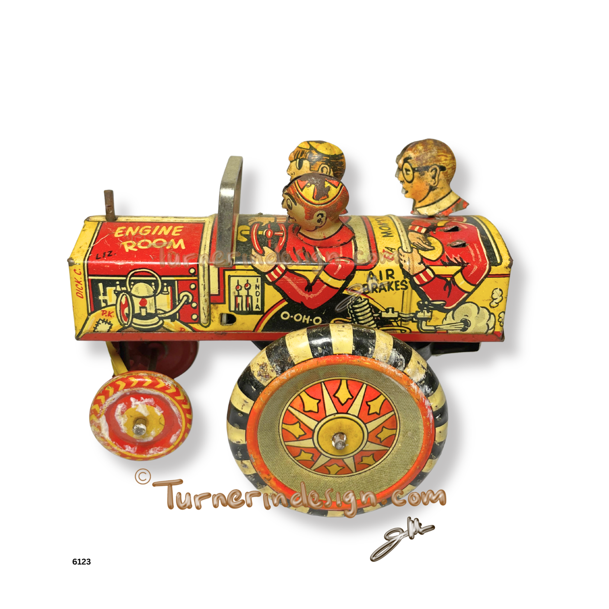 Vintage 1930s Marx Toys "The Old Jalopy" Wind-Up Tin Litho Crazy Car
